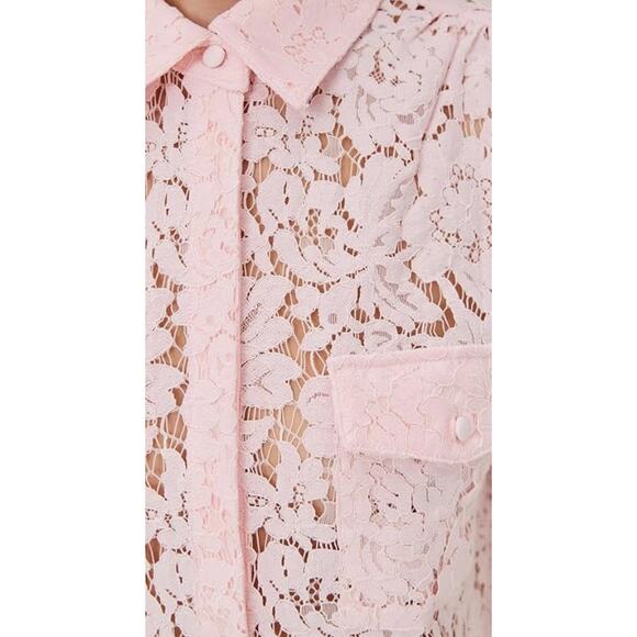 GENERATION LOVE TOP WOMENS XLARGE MINA SHEER LACE BLOUSE BALLET SLIPPER PINK NEW - Picture 3 of 14